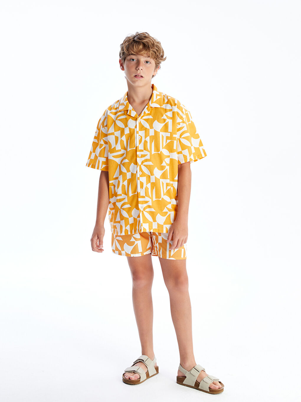 LCW Kids Patterned Short Sleeve Boys' Shirt -S5RQ28Z4-LUG