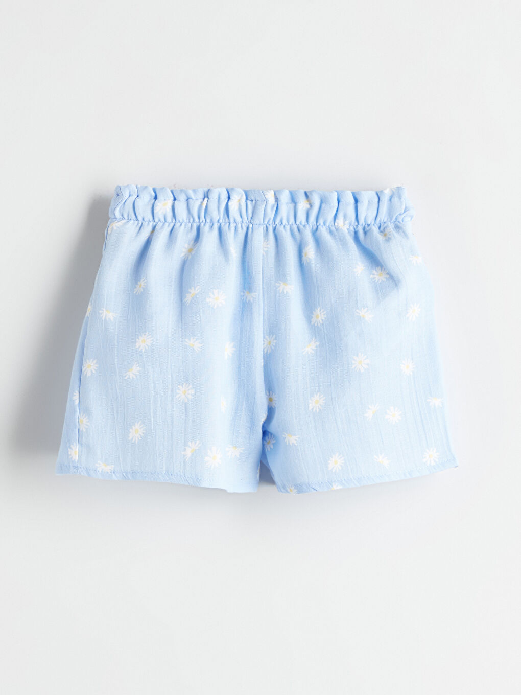 Mavi Papatya Desenli Kız Bebek Şort