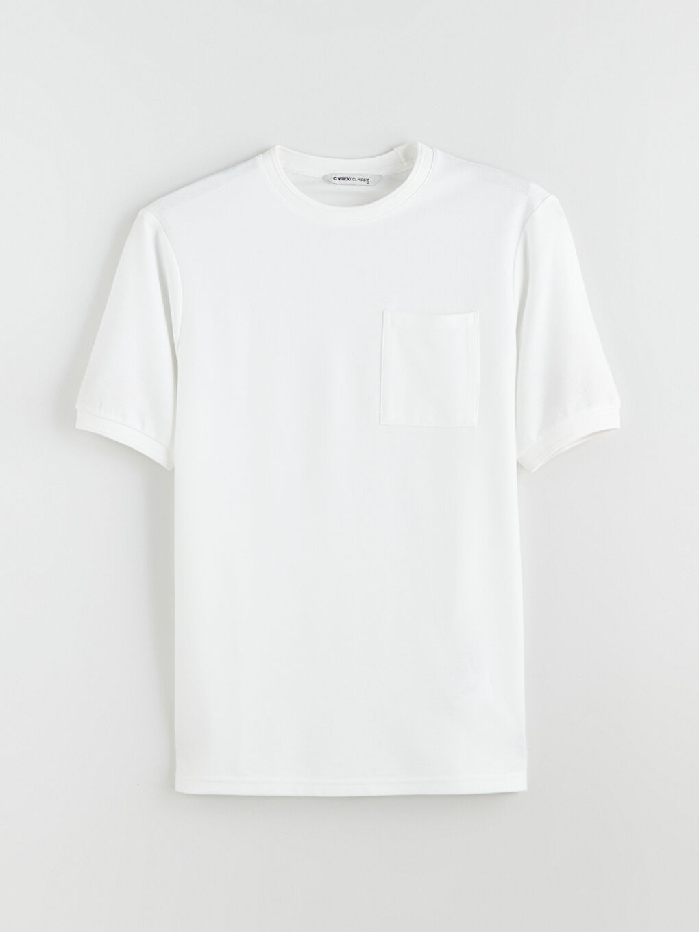 Ekru Bisiklet Yaka Erkek Tişört-4