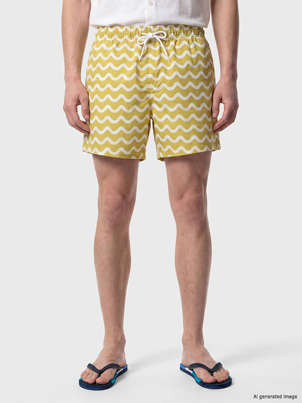 Short Patterned Men's Swim Shorts-1