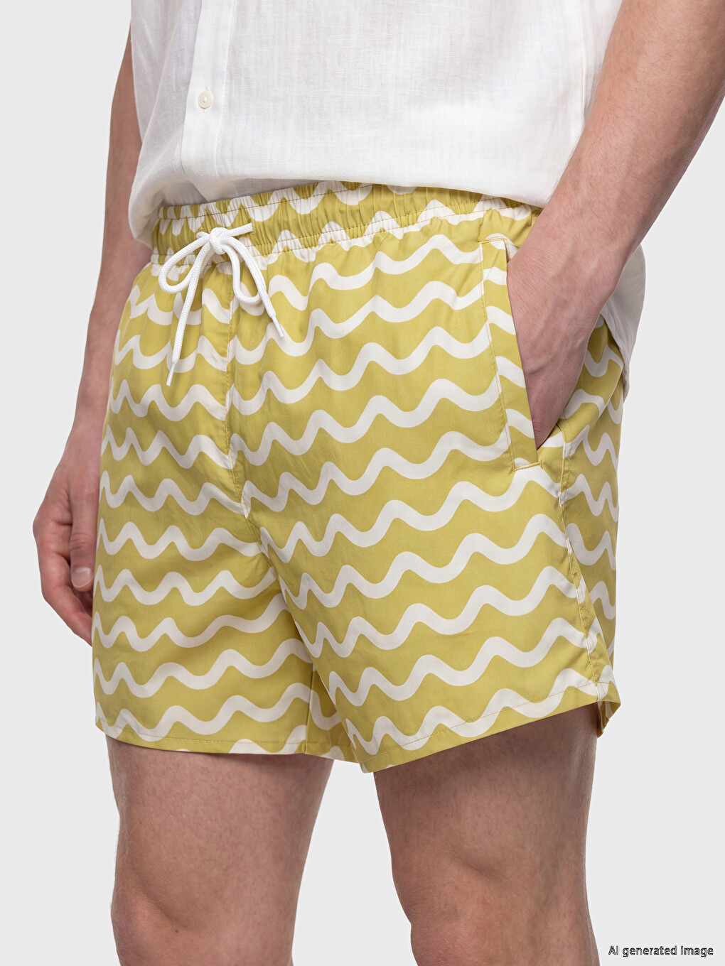 Short Patterned Men's Swim Shorts-2