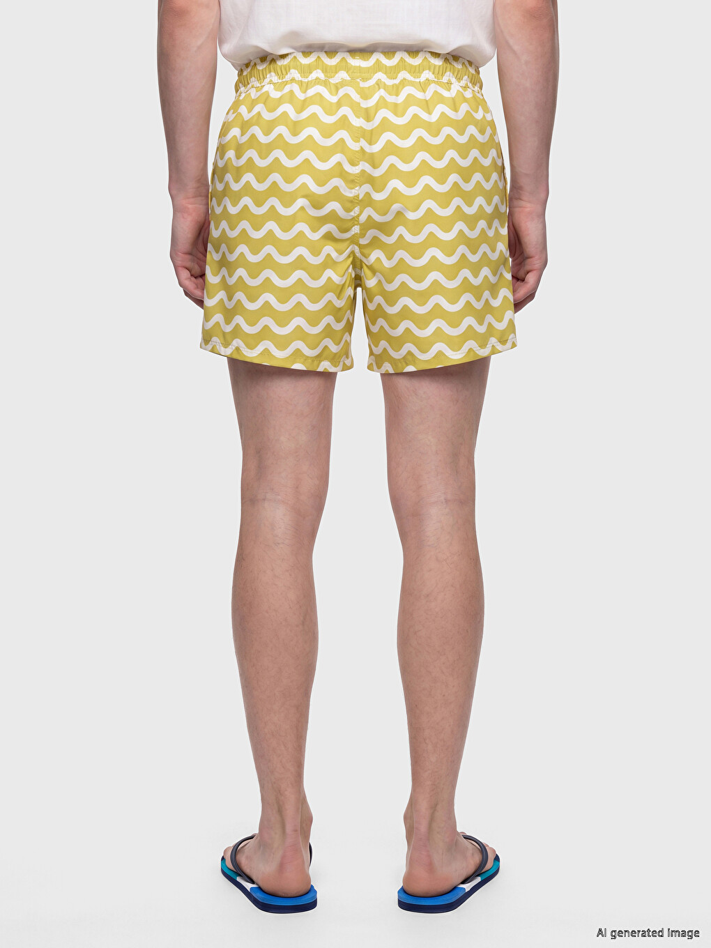 Short Patterned Men's Swim Shorts-4