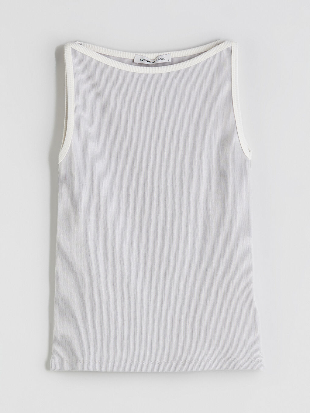 Mavi Kayık Yaka Fitilli Kadın Atlet-4