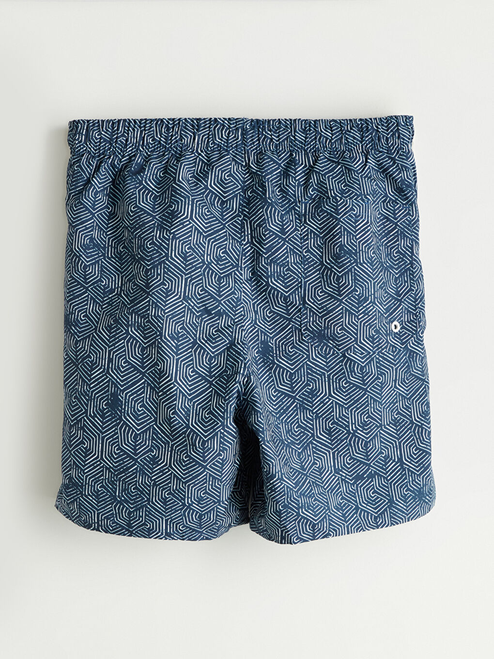 Lacivert Kısa Boy Desenli Erkek Deniz Şortu-6
