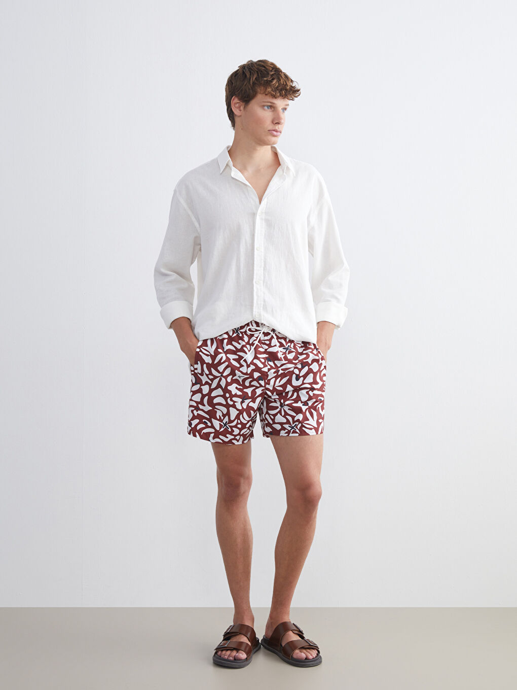 LCW SWIMWEAR Short Patterned Men's Swimming Shorts -S5RQ52Z8-LTQ