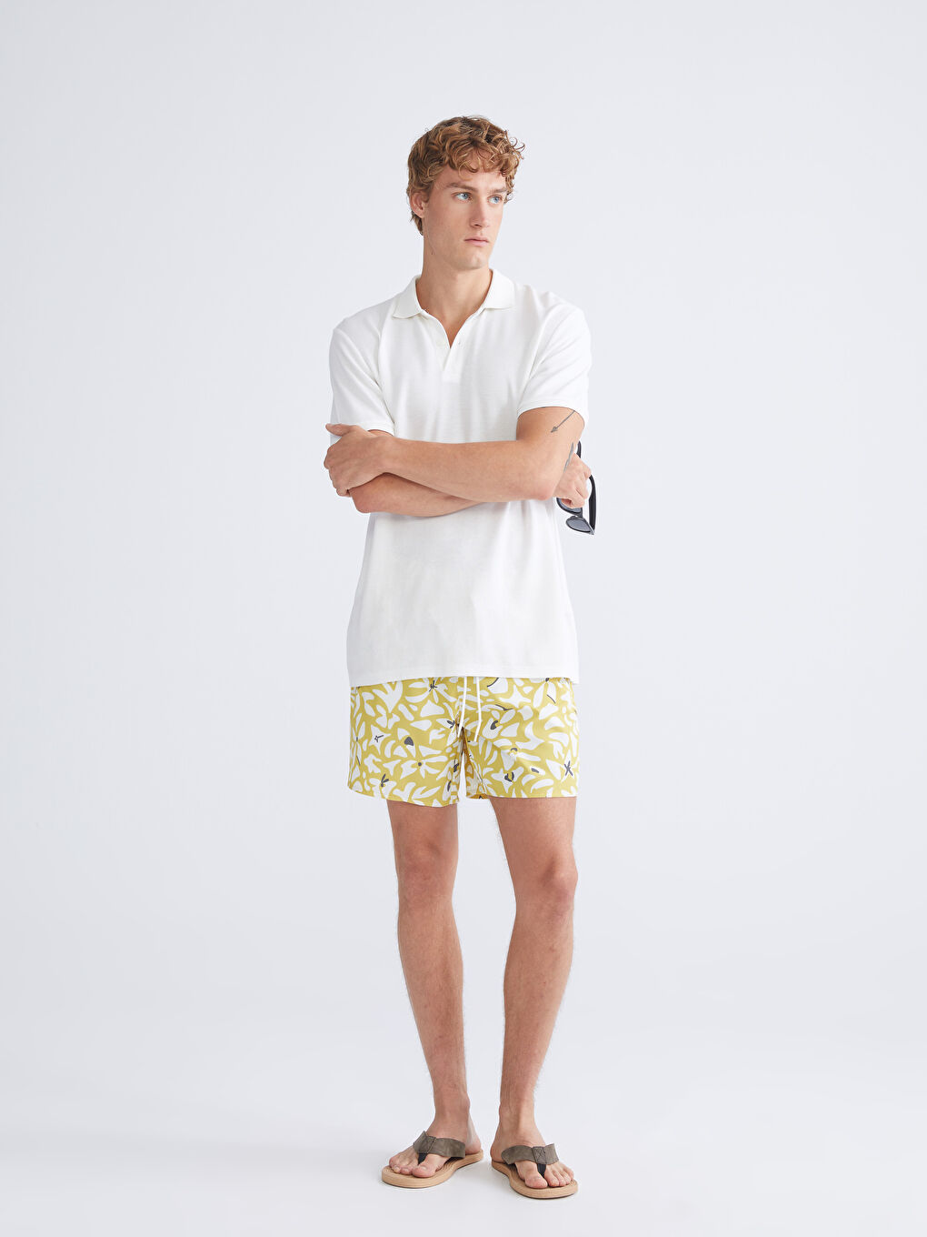LCW SWIMWEAR شۆرتی مەلەکردنی نەخشدار بۆ پیاوان -S5RQ52Z8-LUG