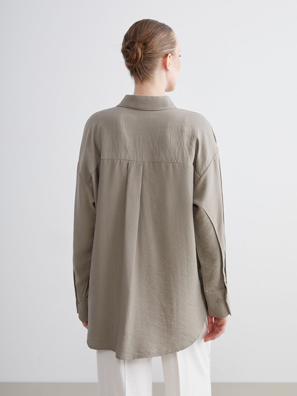Haki Dokulu Kadın Gömlek-3