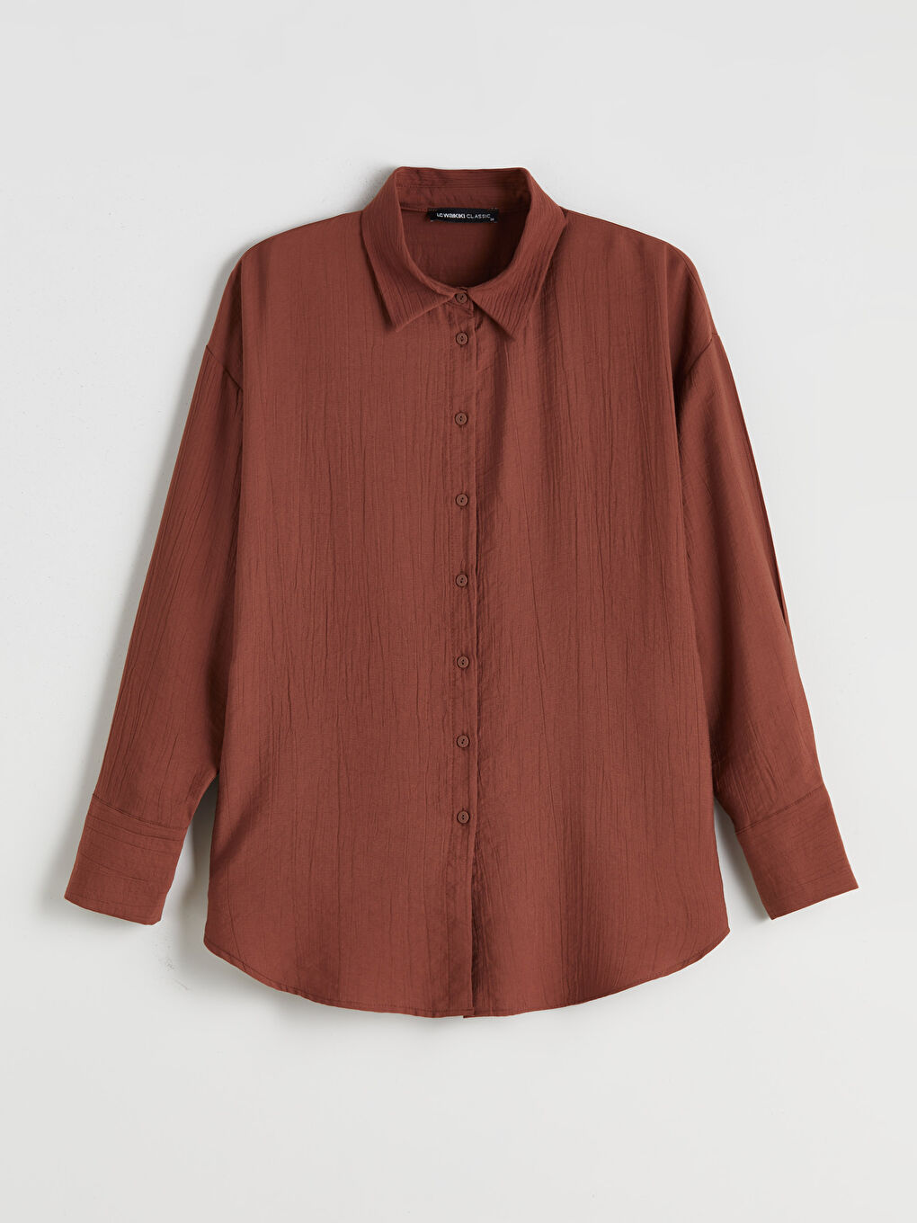 Kahverengi Dokulu Kadın Gömlek-4