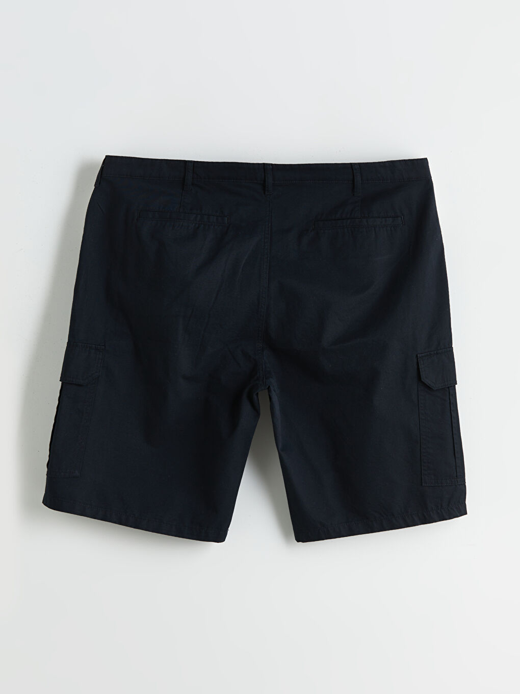 Siyah Büyük Beden Standart Kalıp Gabardin Erkek Şort-5