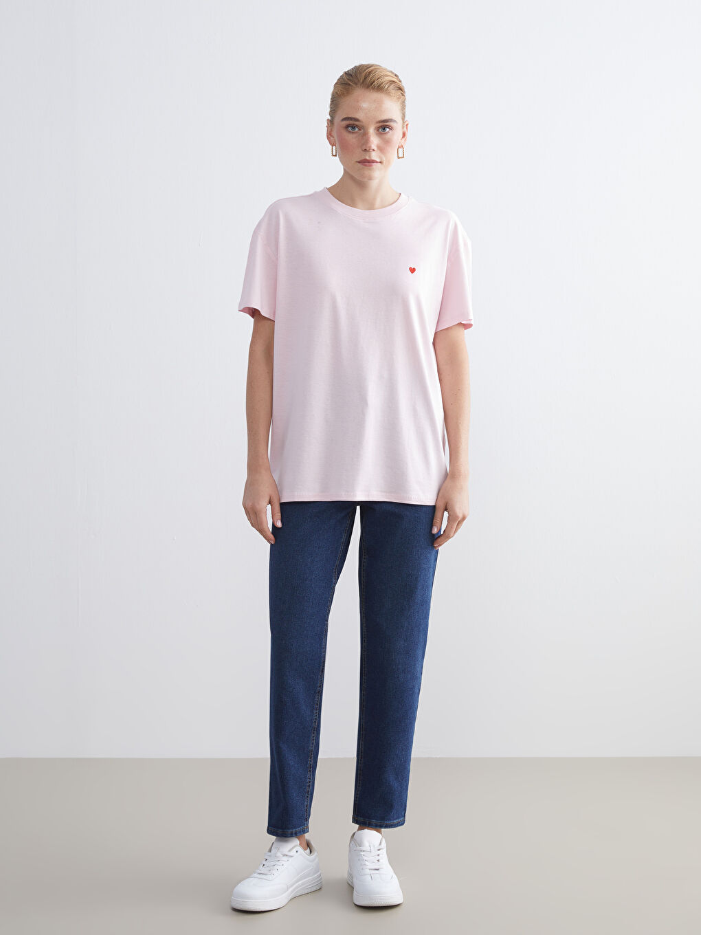 LCW Modest Woman PINK T-Shirt -S5RQ77Z8-FXC