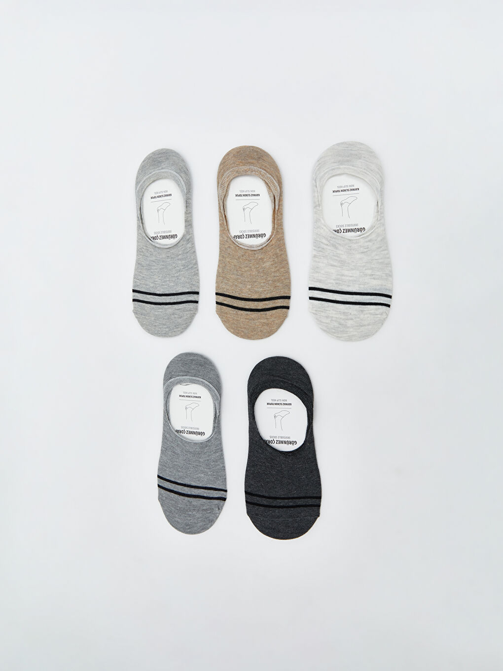 Karışık Çizgili Erkek Babet Çorap 5'li