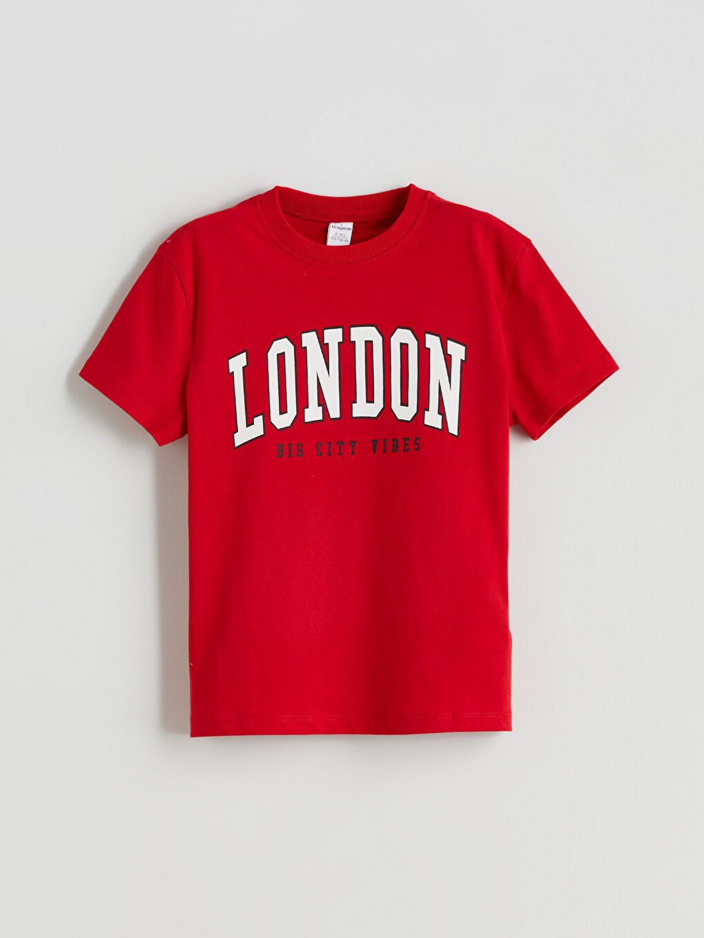 Kırmızı Bisiklet Yaka Baskılı Erkek Çocuk Tişört 2'li-1