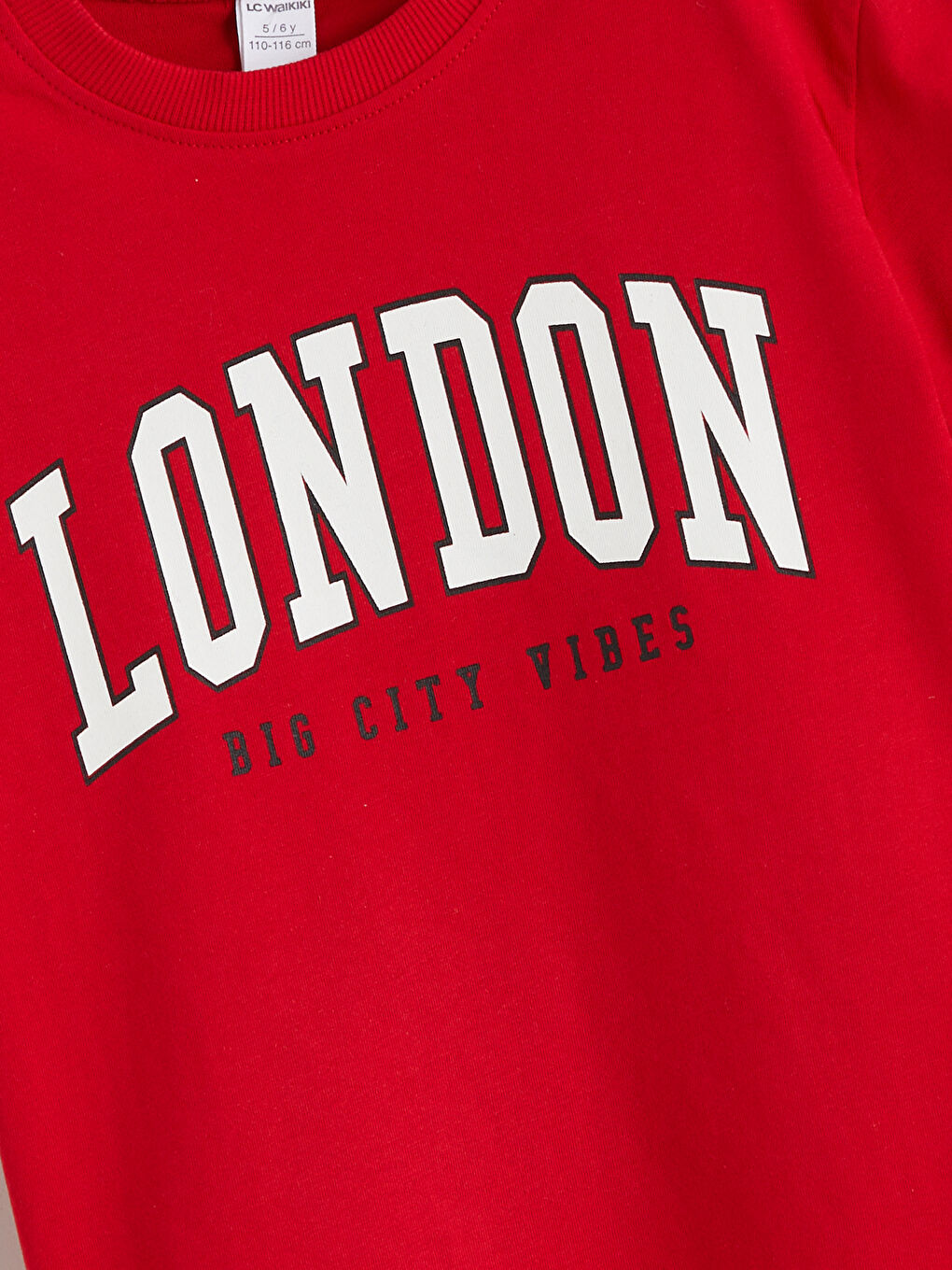 Kırmızı Bisiklet Yaka Baskılı Erkek Çocuk Tişört 2'li-2