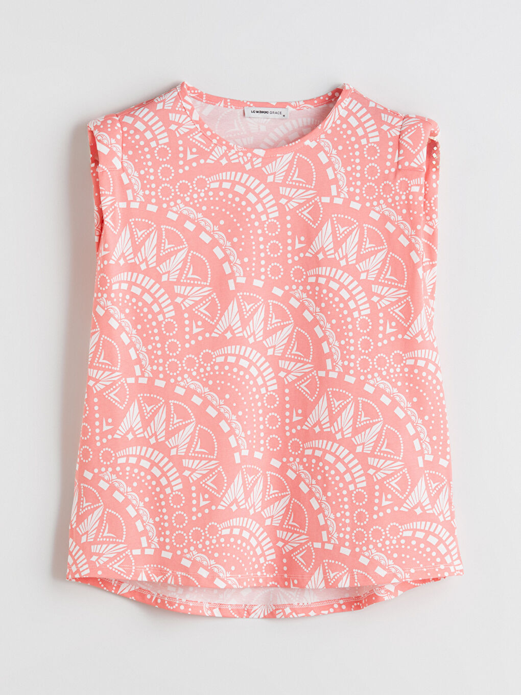 Mercan Bisiklet Yaka Desenli Bluz-4