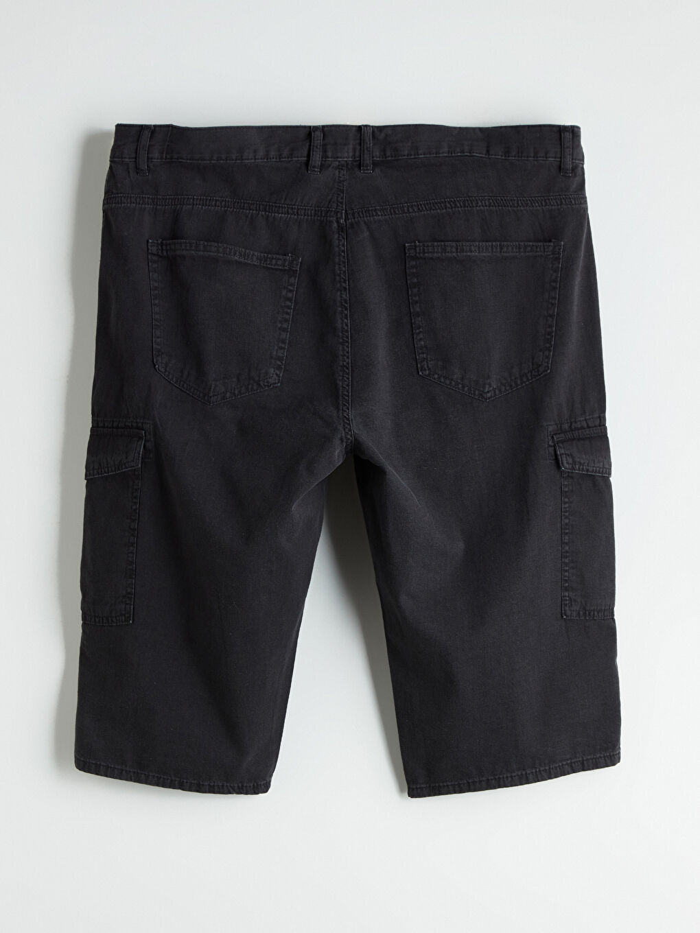 Antrasit Büyük Beden Standart Kalıp Erkek Jean Şort-5