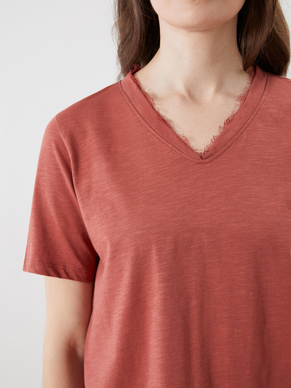 LCW Grace V Neck Women's T-Shirt -S5RR21Z8-H2X