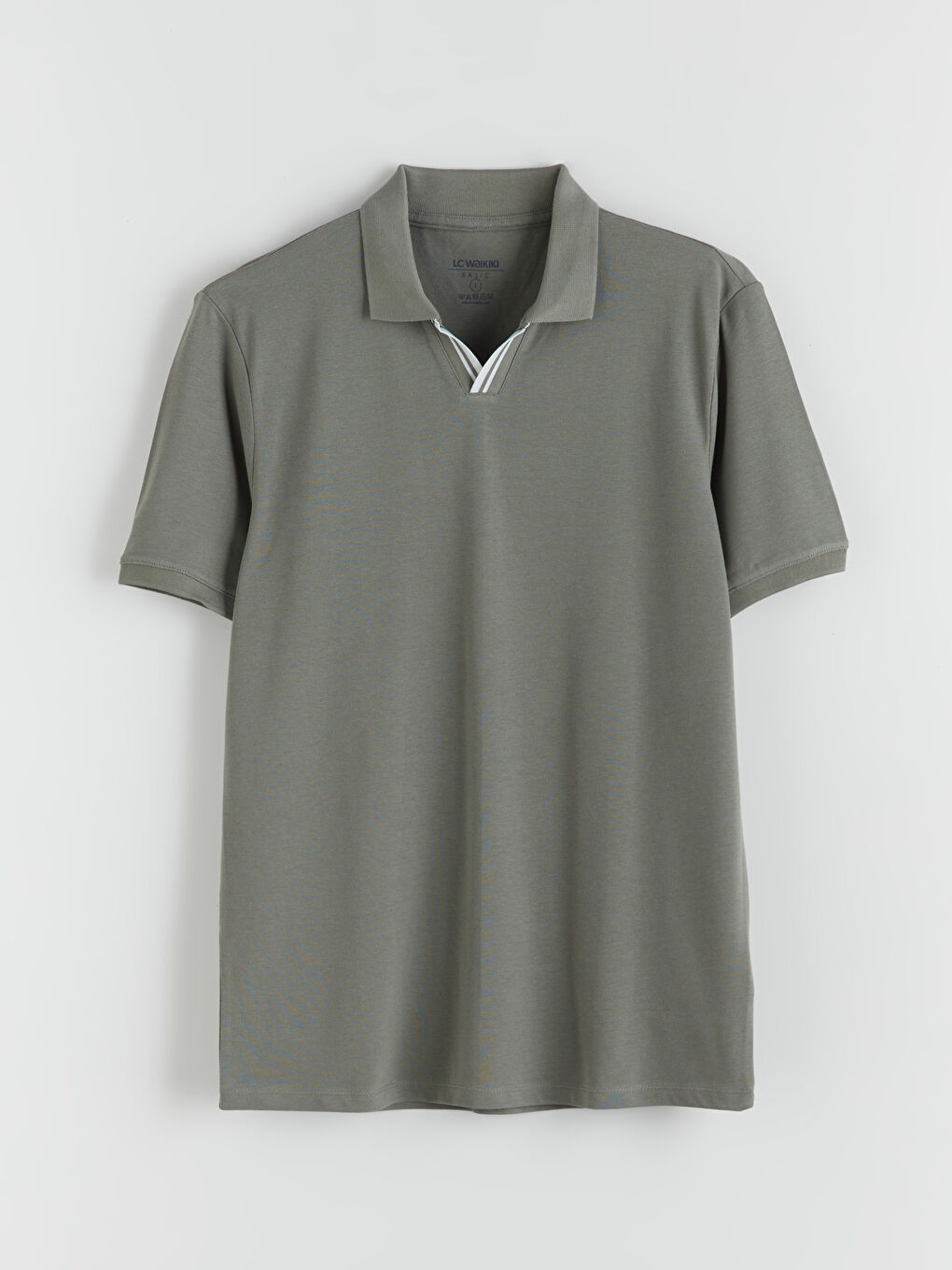 Haki Polo Yaka Pike Erkek Tişört-4