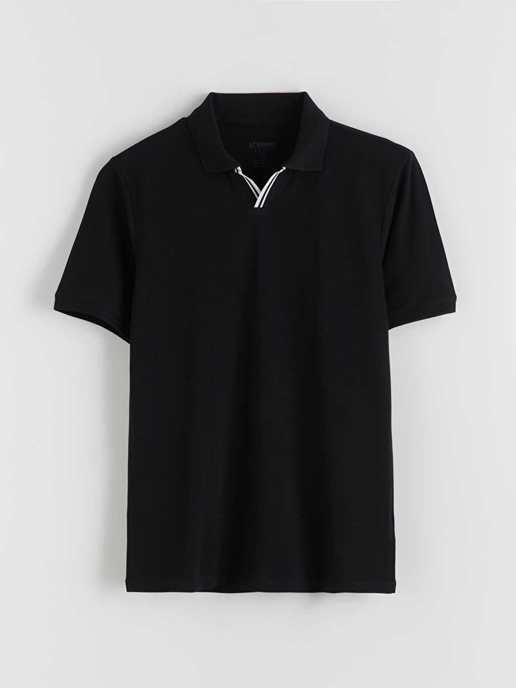 Siyah Polo Yaka Pike Erkek Tişört-4