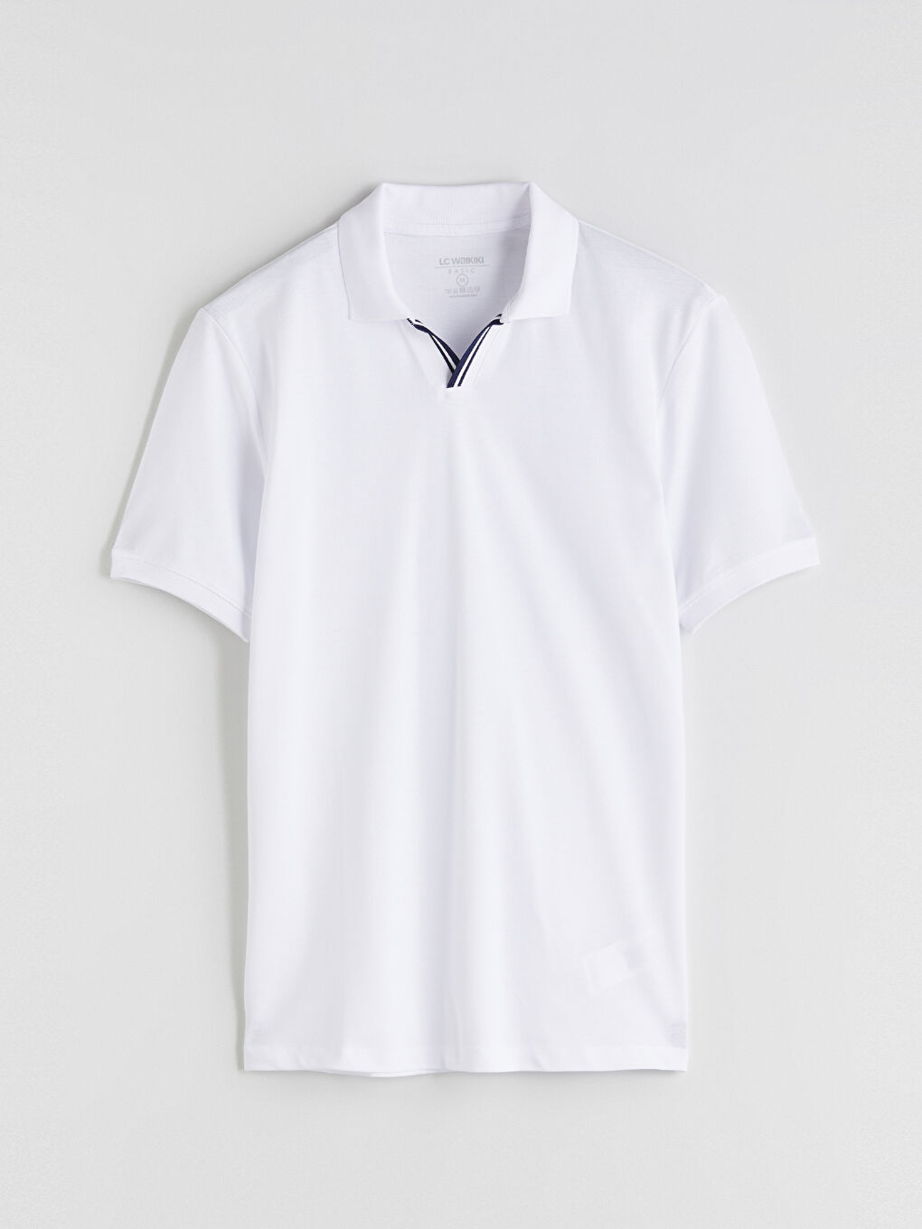 Beyaz Polo Yaka Pike Erkek Tişört-4