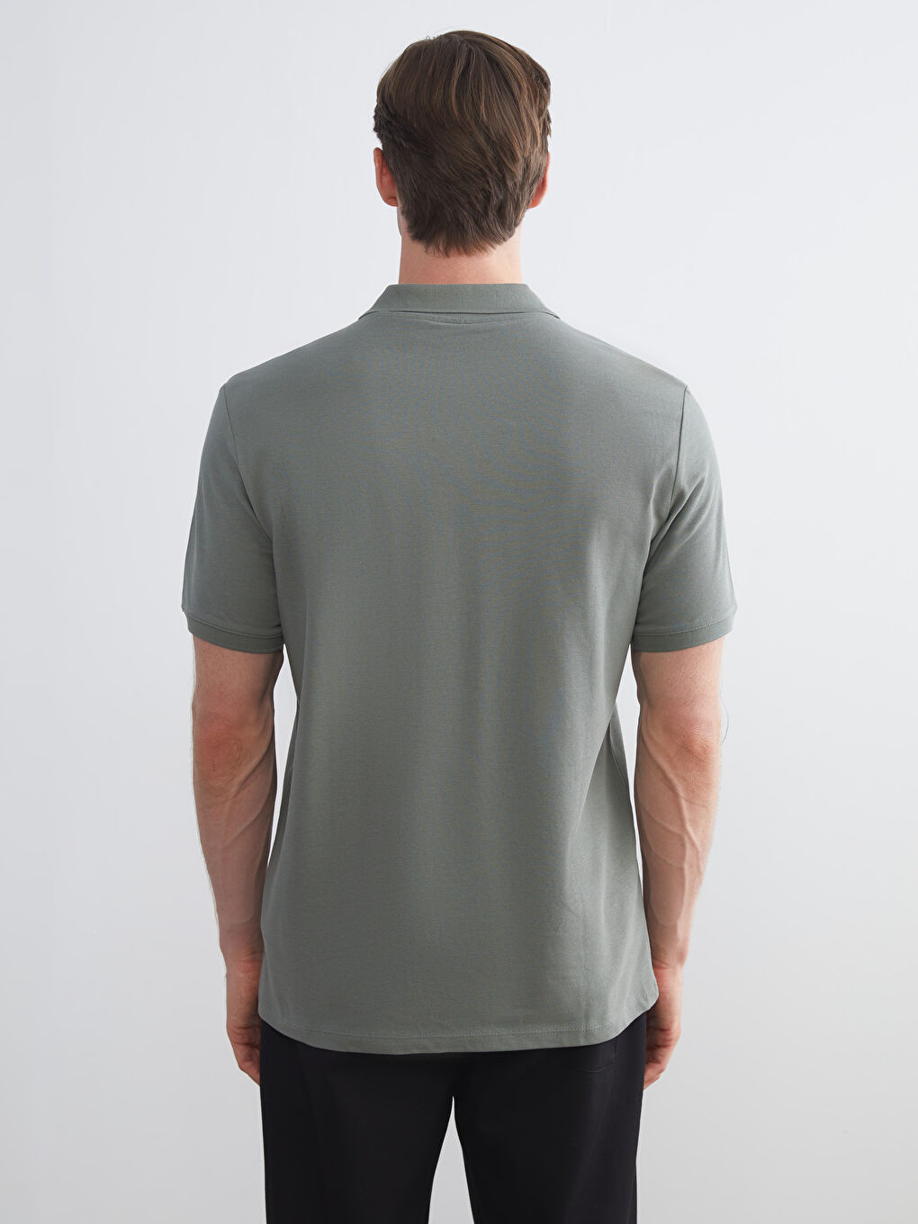 Haki Polo Yaka Pike Erkek Tişört-3