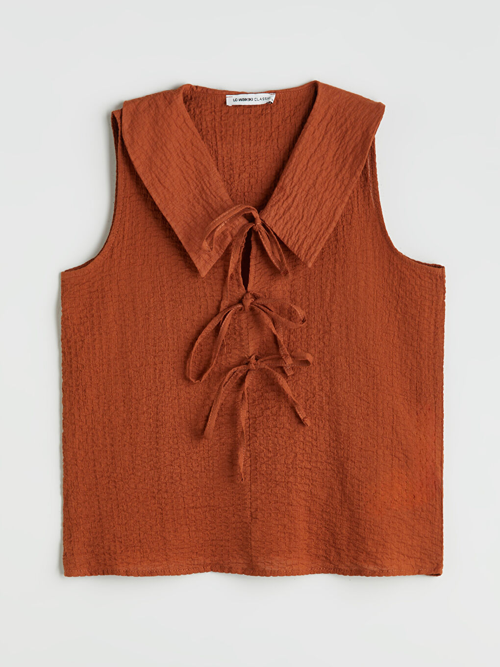 Kırmızı Bebe Yaka Dokulu Bluz-4