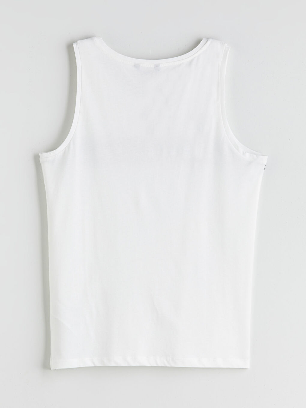 Ekru Bisiklet Yaka Baskılı Erkek Kolsuz Tişört-5