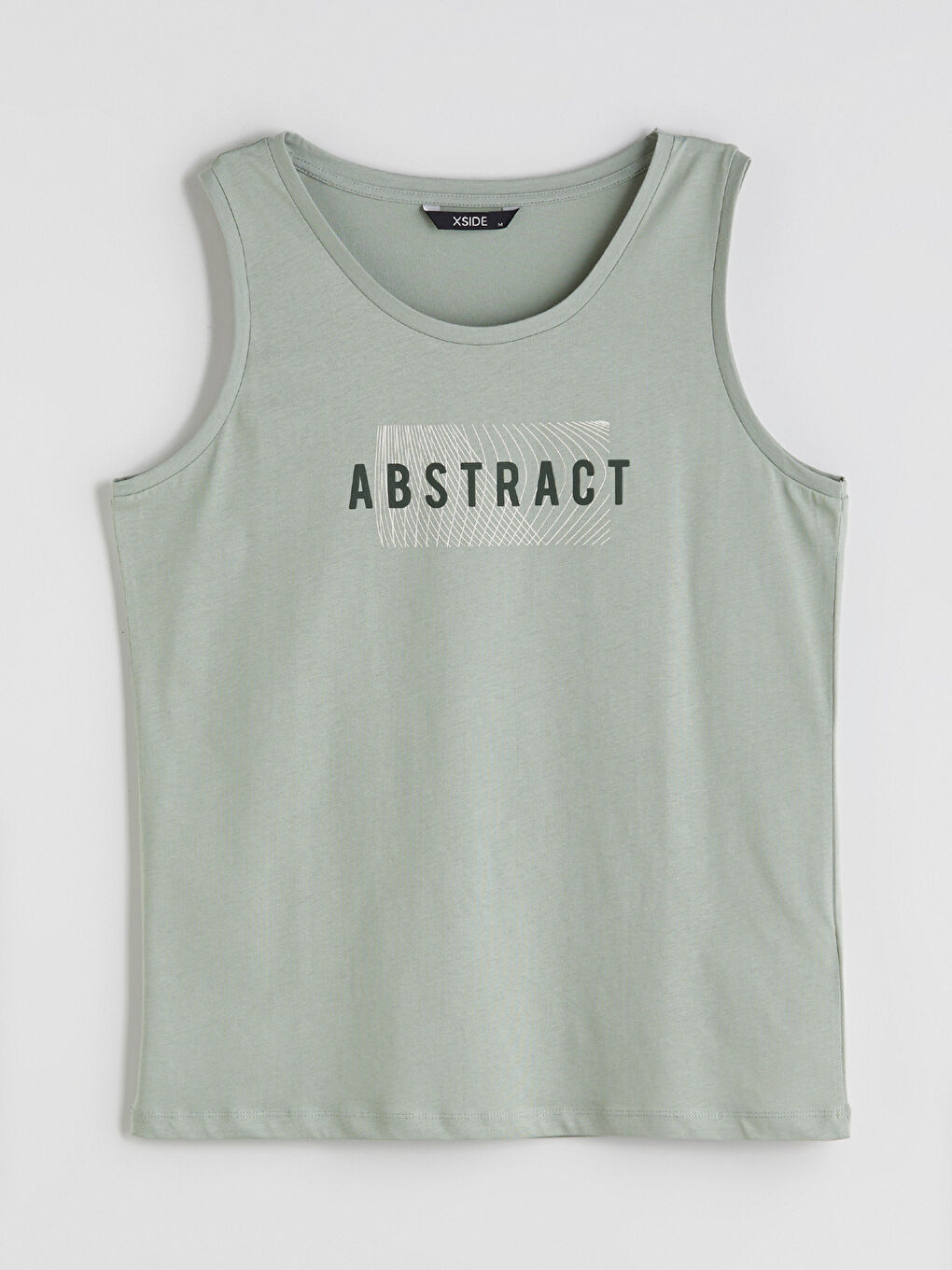 Yeşil Bisiklet Yaka Baskılı Erkek Kolsuz Tişört-4