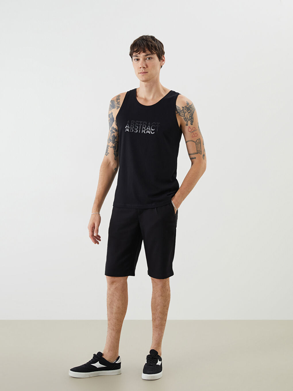 Crew Neck Printed Men's Sleeveless T-Shirt-1