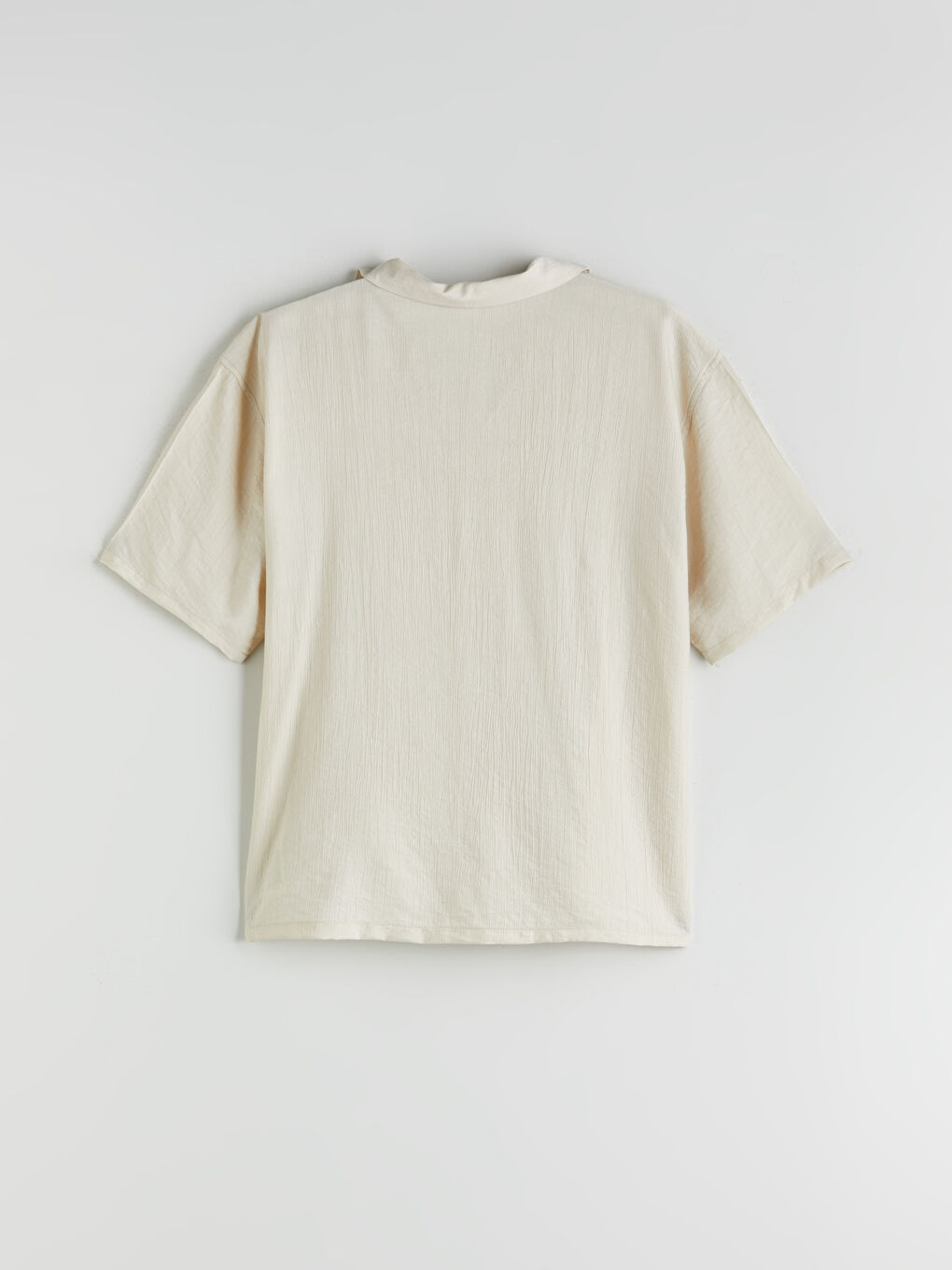 Bej Regular Fit Resort Yaka Kısa Kollu Erkek Gömlek-5