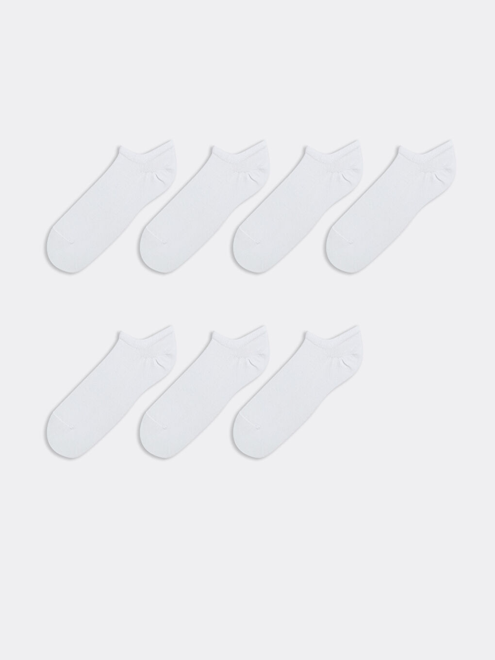 Beyaz Erkek Sneaker Çorap 7'li