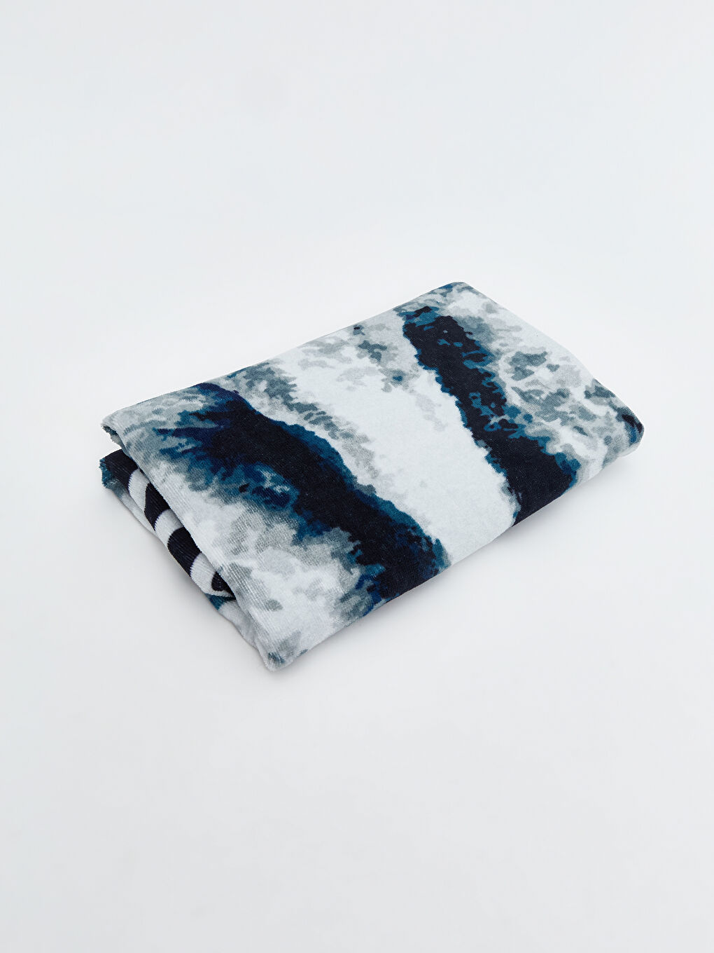 Lacivert Baskılı Erkek Pamuklu Plaj Havlusu 70x150 cm-1