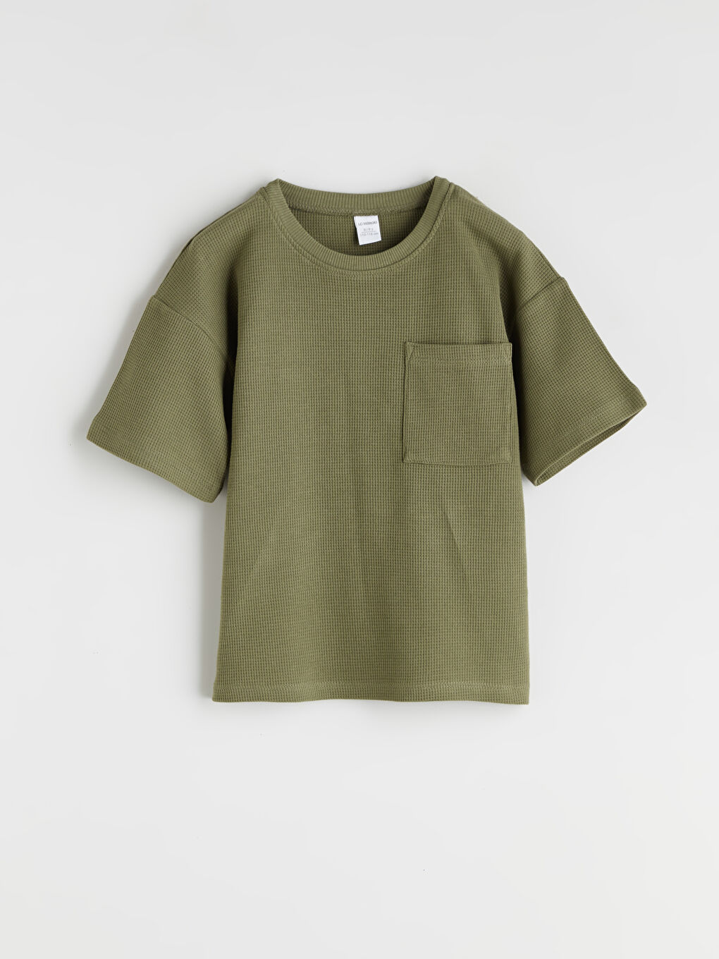 Haki Bisiklet Yaka Erkek Çocuk Tişört