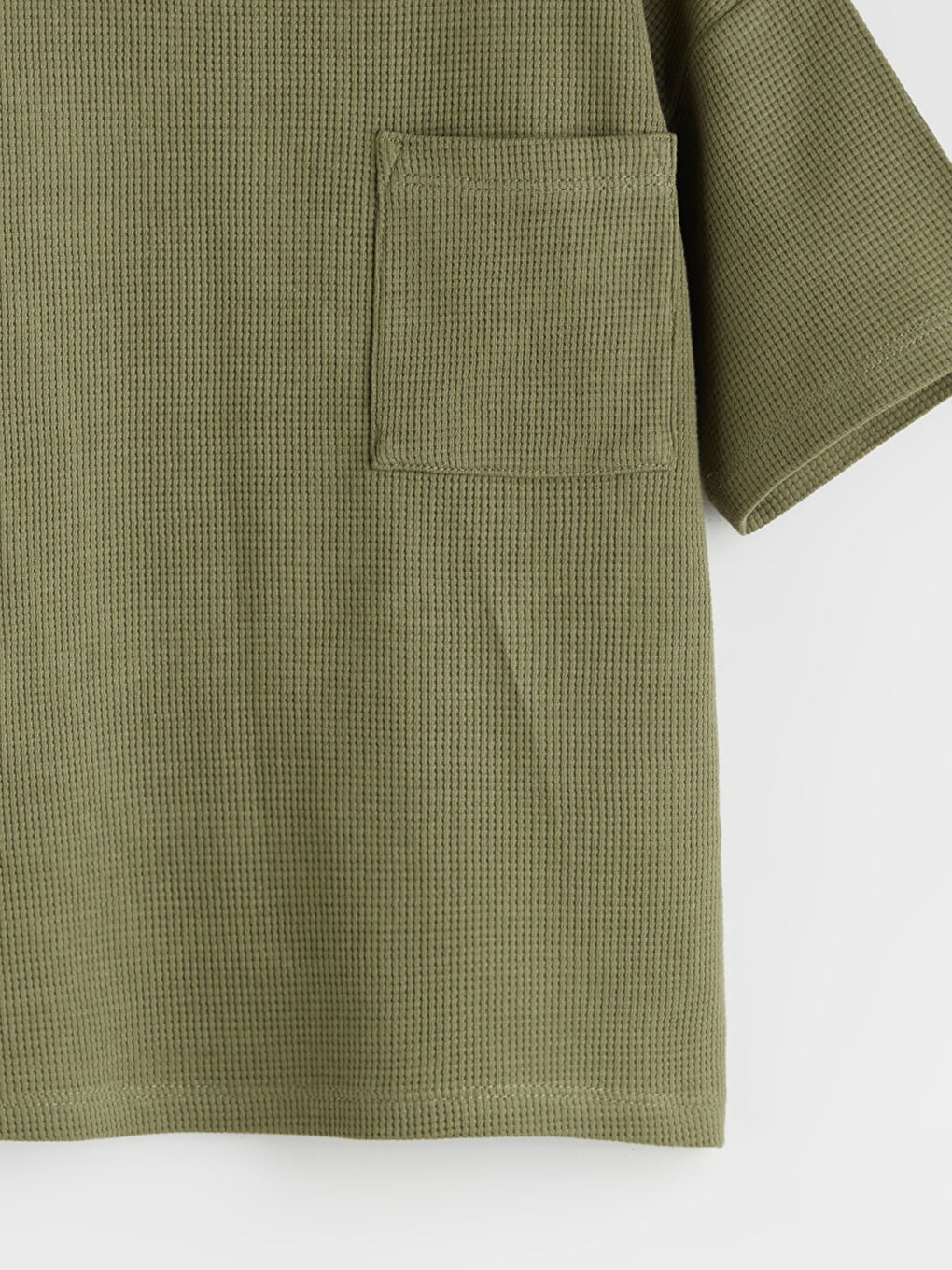 Haki Bisiklet Yaka Erkek Çocuk Tişört-2