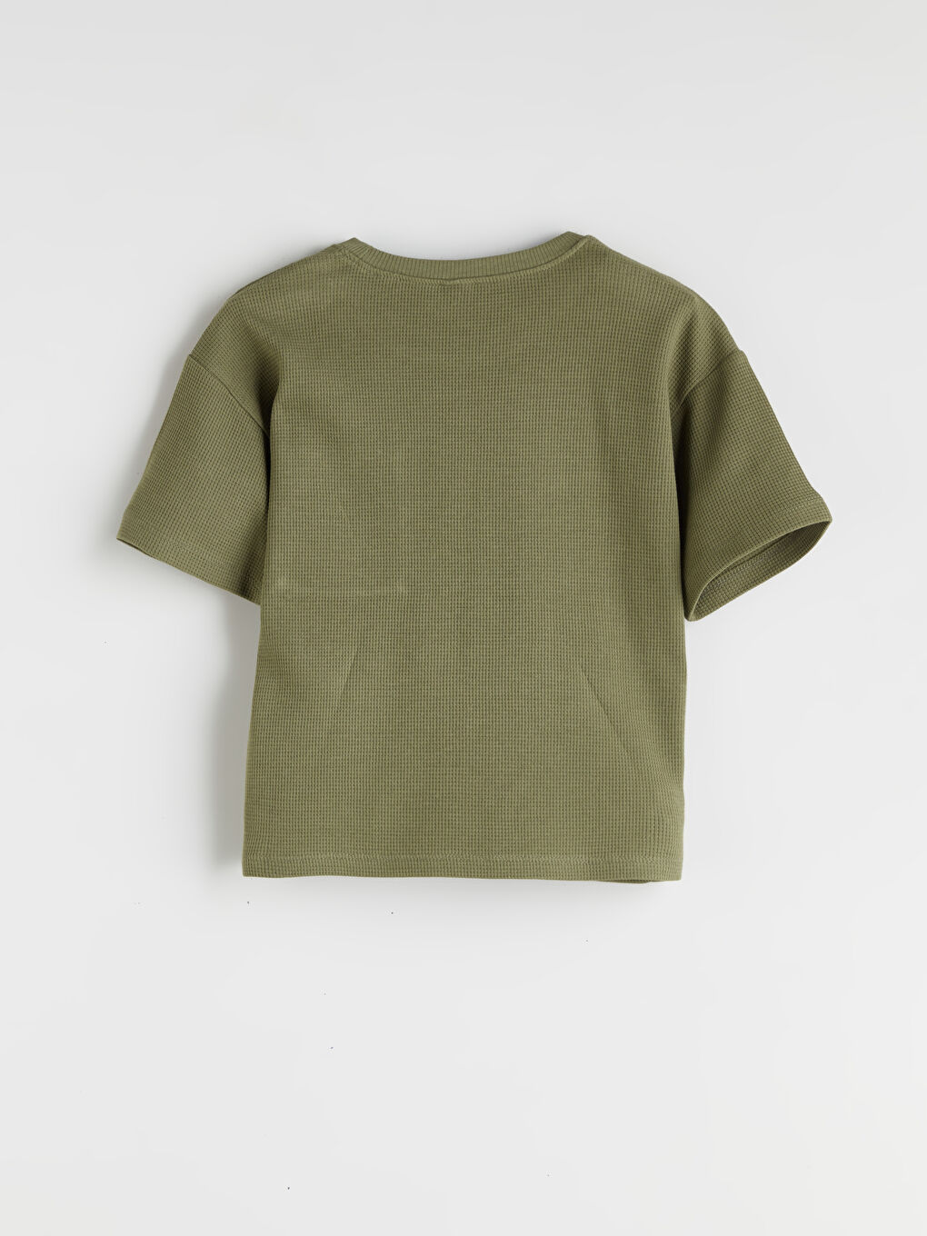 Haki Bisiklet Yaka Erkek Çocuk Tişört-3