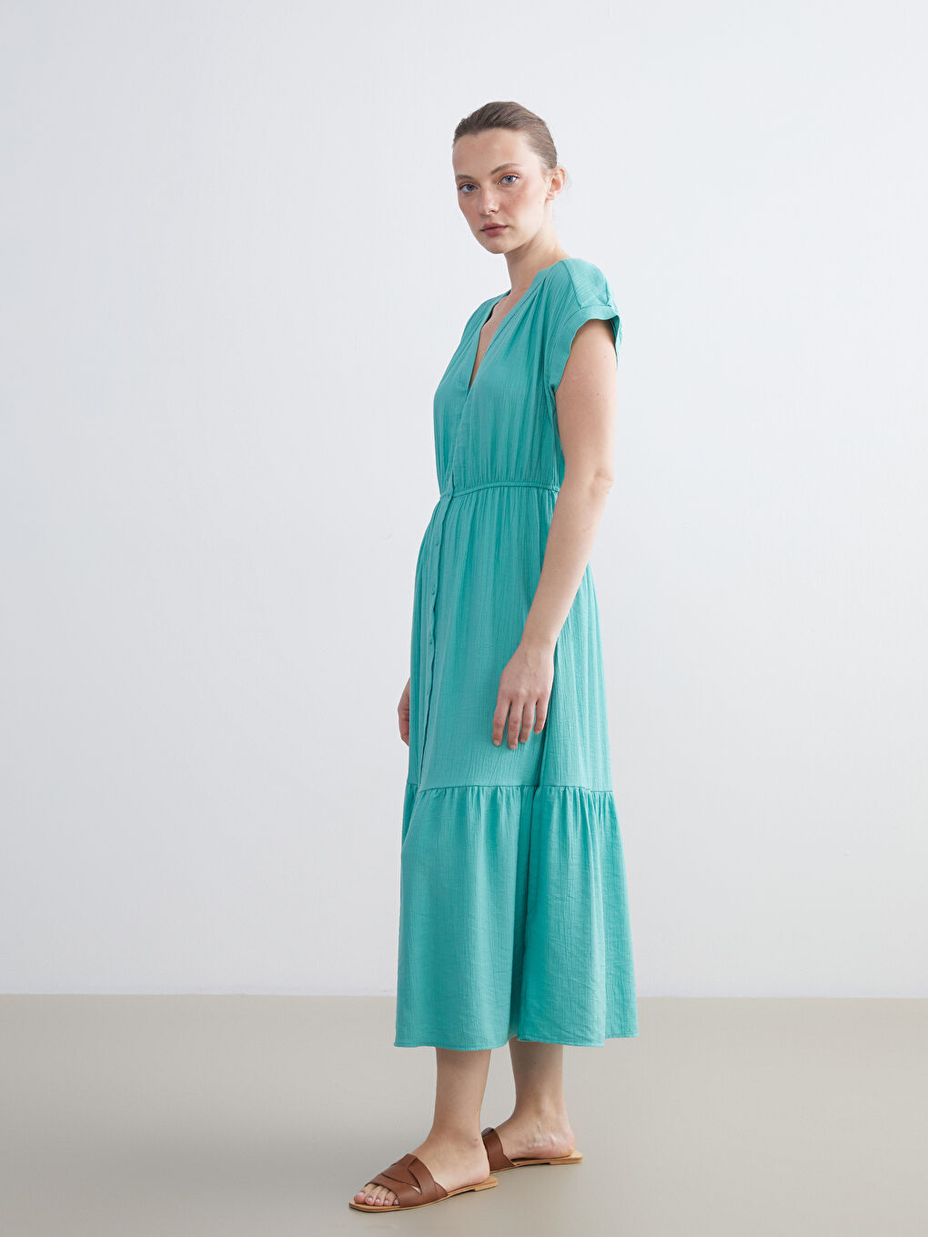 LCWAIKIKI Classic Woman KHAKI Dress -S5RS49Z8-H9E