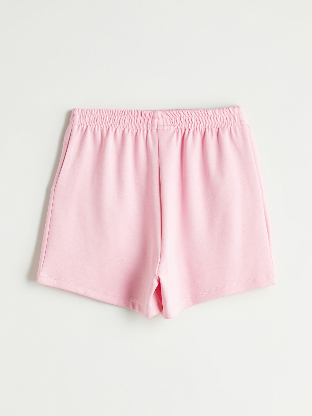Pembe Basic Beli Lastikli Kız Çocuk Şort-1