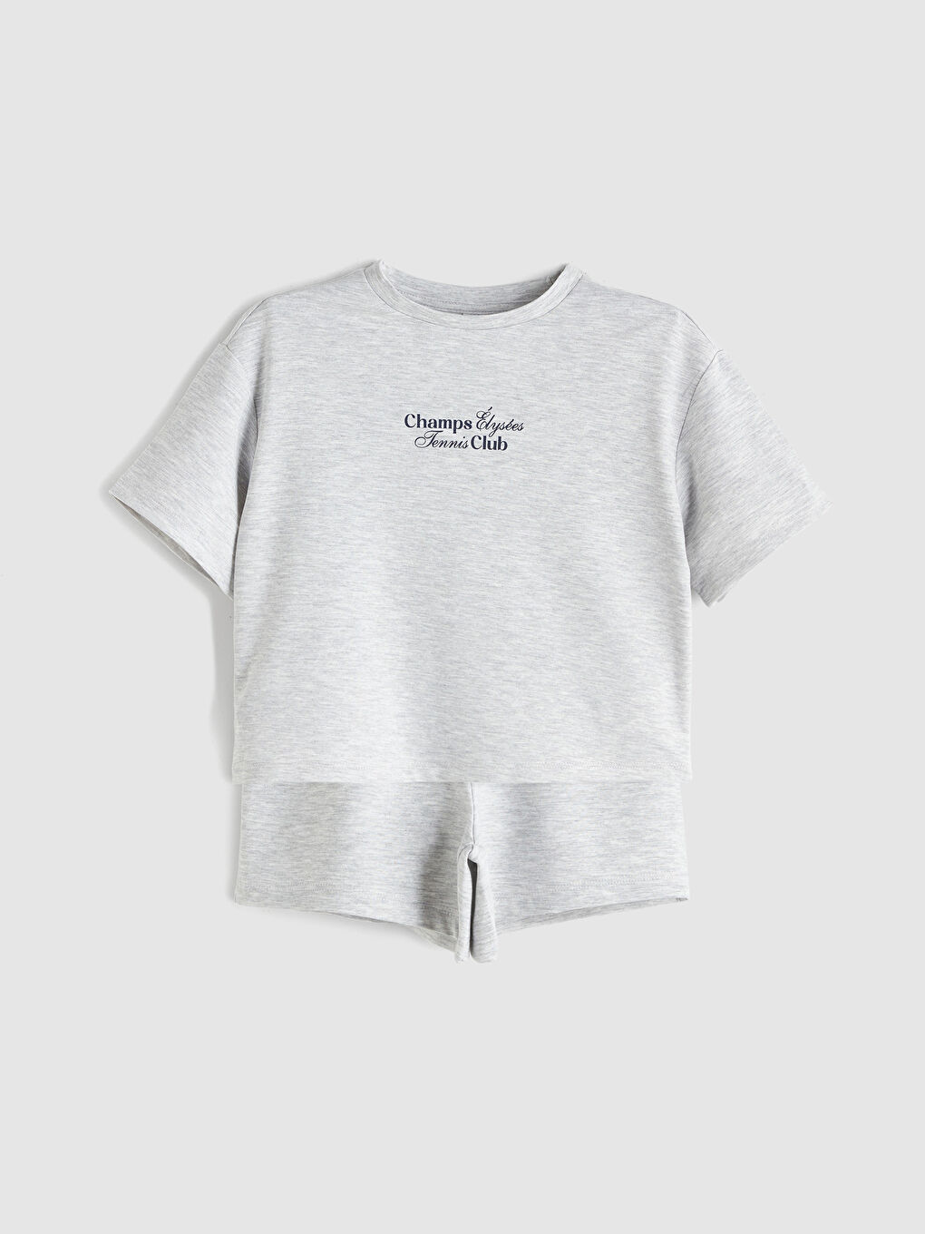 LCW Kids Crew Neck Printed Girls' T-Shirt and Shorts -S5RS55Z4-CT3