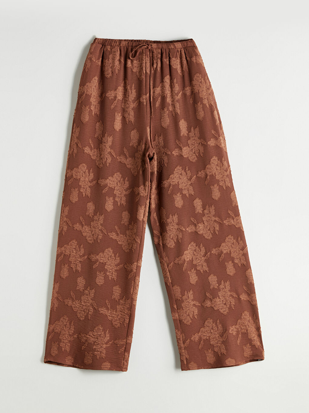 LCW Vision Elasticated Waist Floral Wide Leg Women's Trousers -S5RS56Z8-ZUP