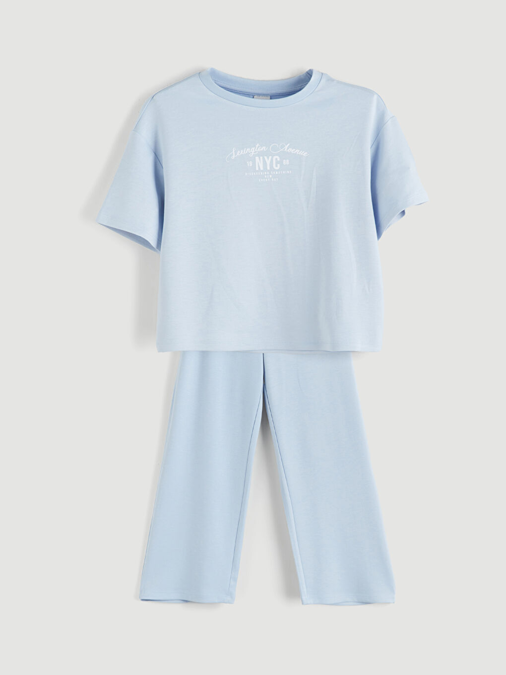 LCW Kids Crew Neck Girls' T-shirt and Trousers -S5RS60Z4-FH0