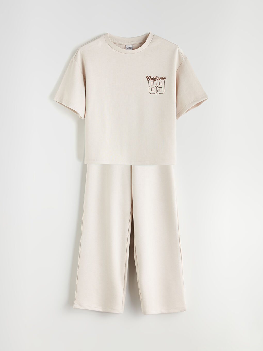 LCW Kids Crew Neck Girls' T-shirt and Trousers -S5RS60Z4-QW5