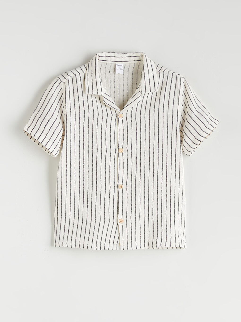 LCW Kids Resort Neck Short Sleeve Striped Baby Boys' Shirt -S5RS72Z1-LEG