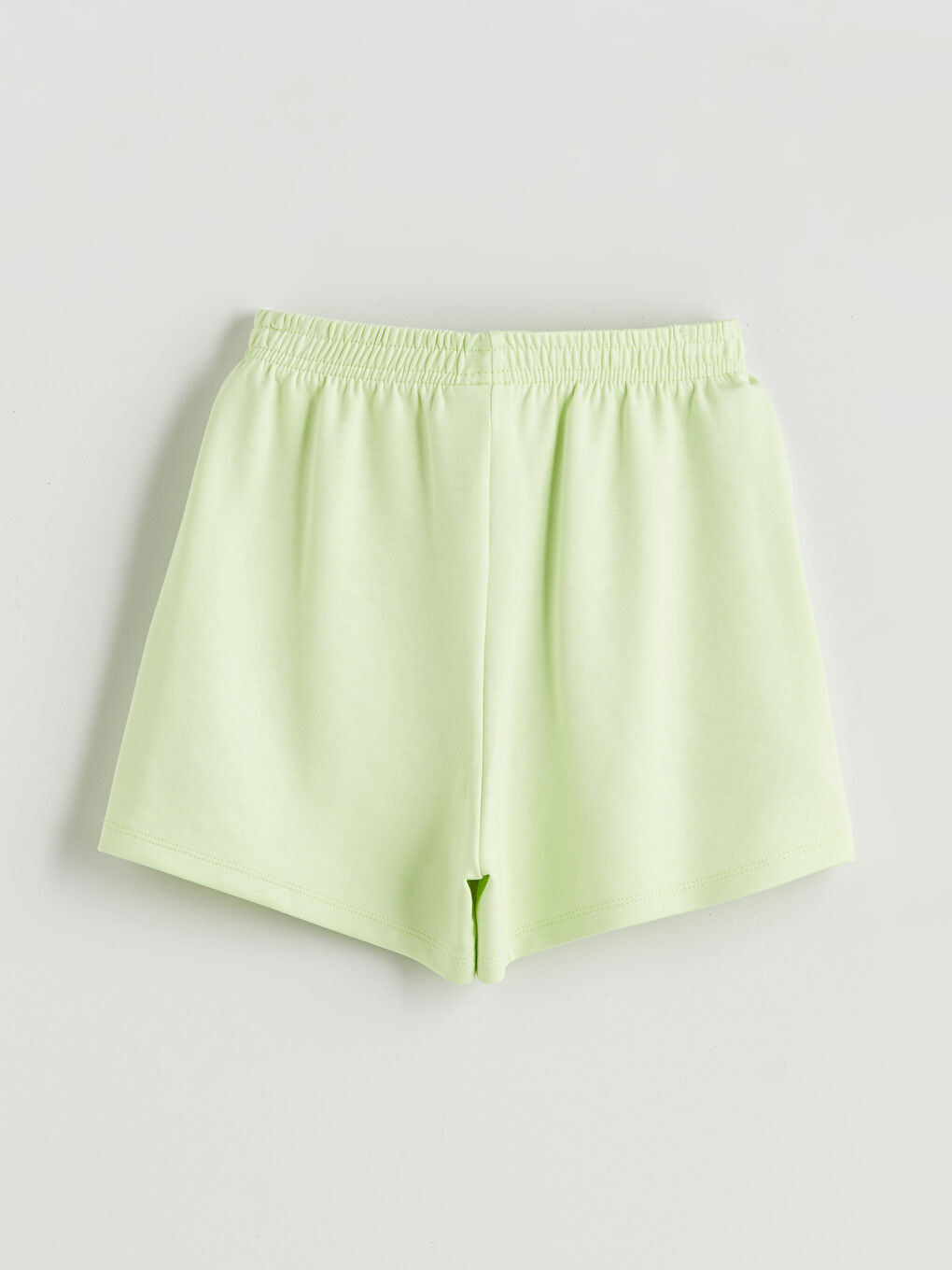 Yeşil Basic Beli Lastikli Kız Çocuk Şort-1