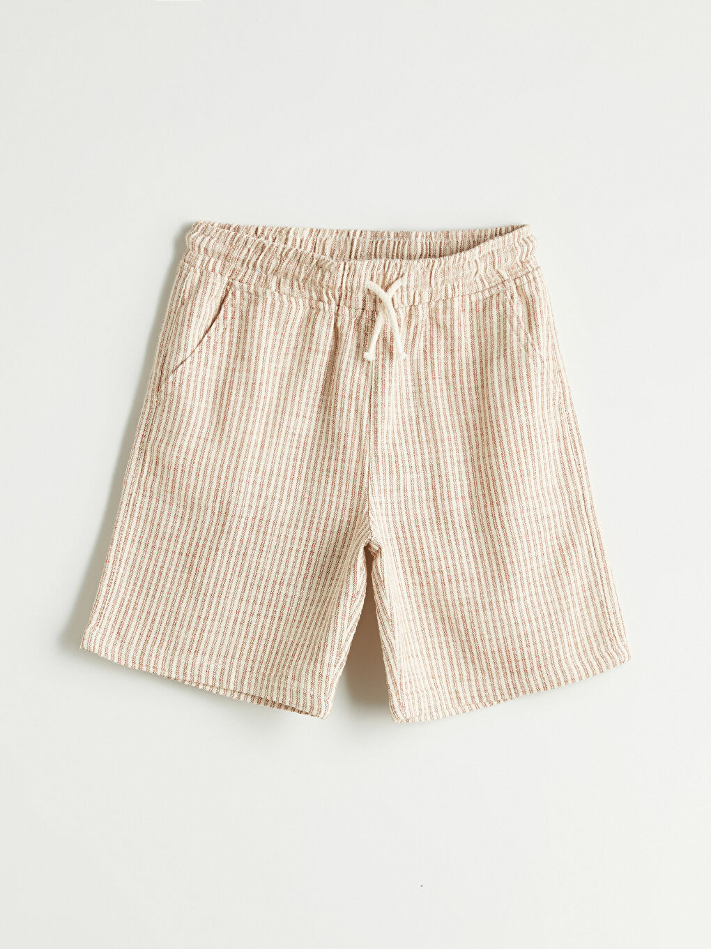 Kahverengi Beli Lastikli Erkek Çocuk Şort
