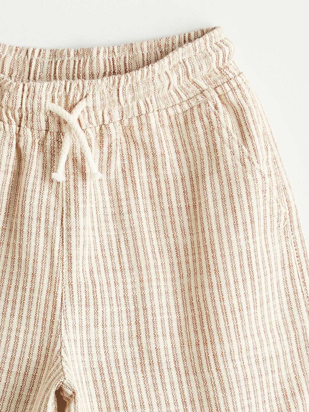 Kahverengi Beli Lastikli Erkek Çocuk Şort-1