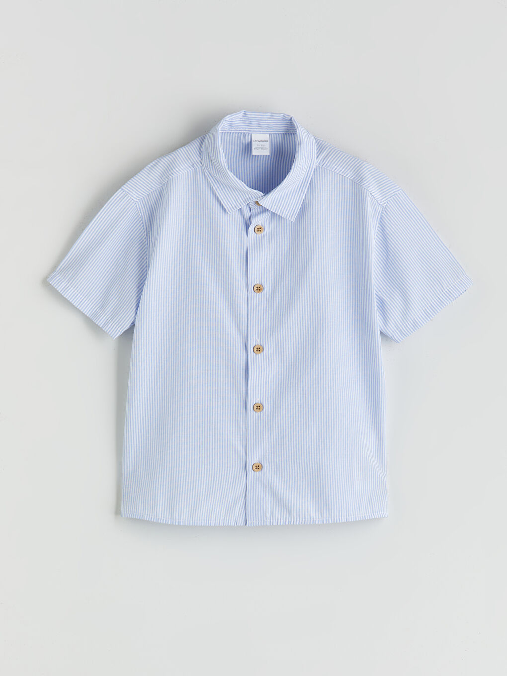 Mavi Çizgili Erkek Çocuk Gömlek ve Şort 2'li-1