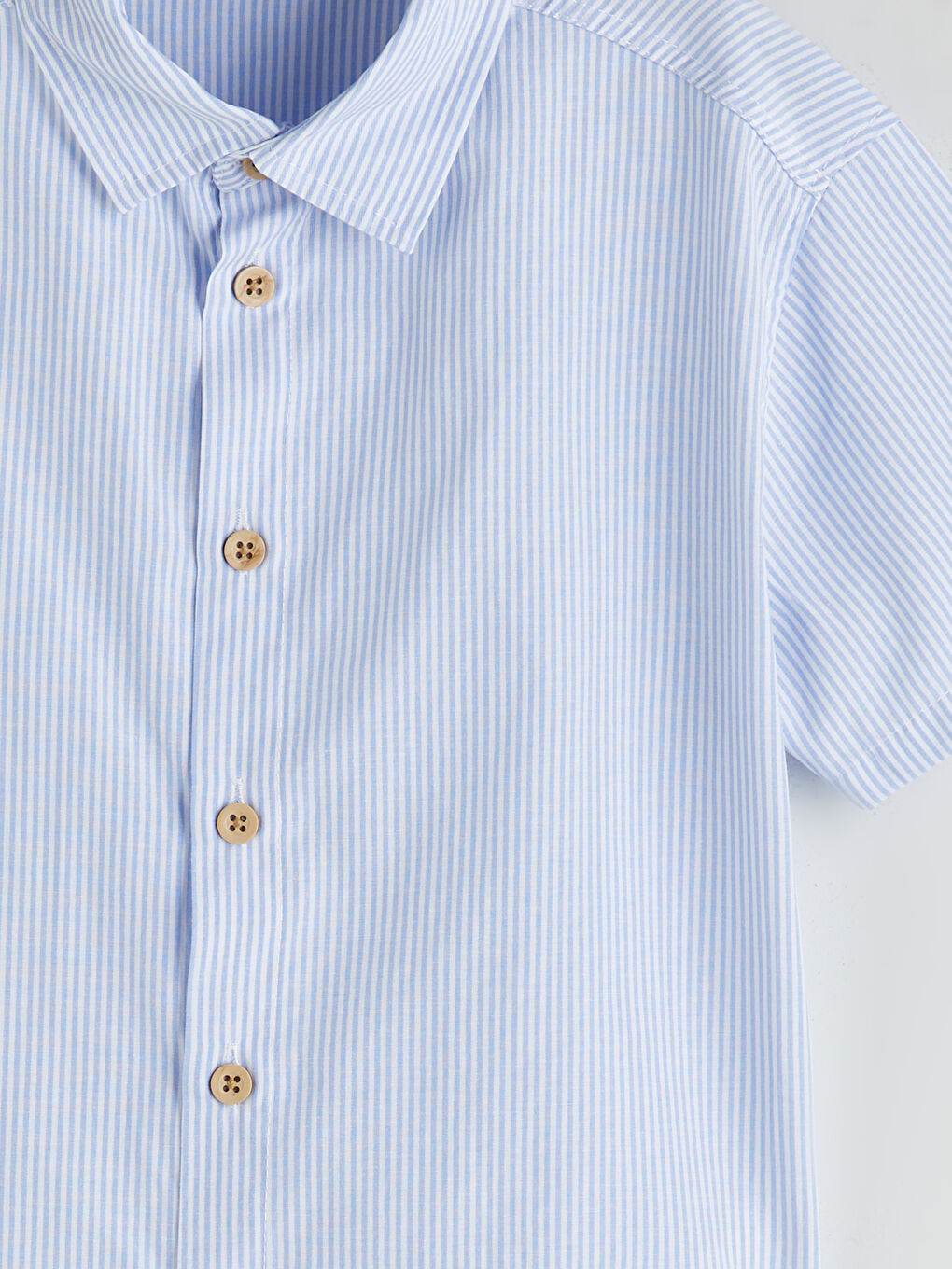 Mavi Çizgili Erkek Çocuk Gömlek ve Şort 2'li-5