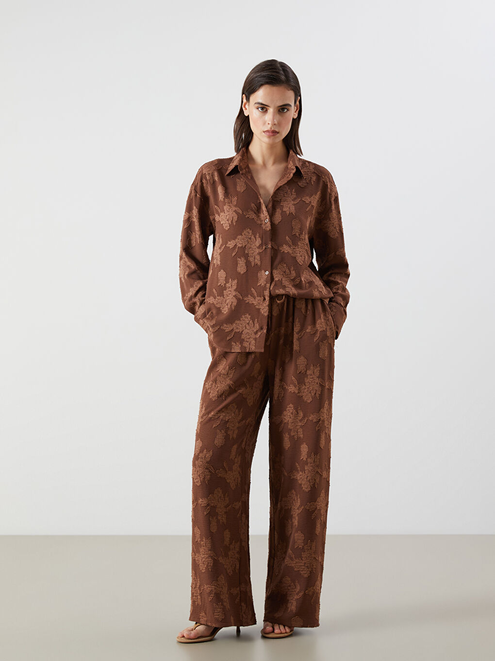 LCW Vision Woman BROWN Shirt -S5RT44Z8-D2N