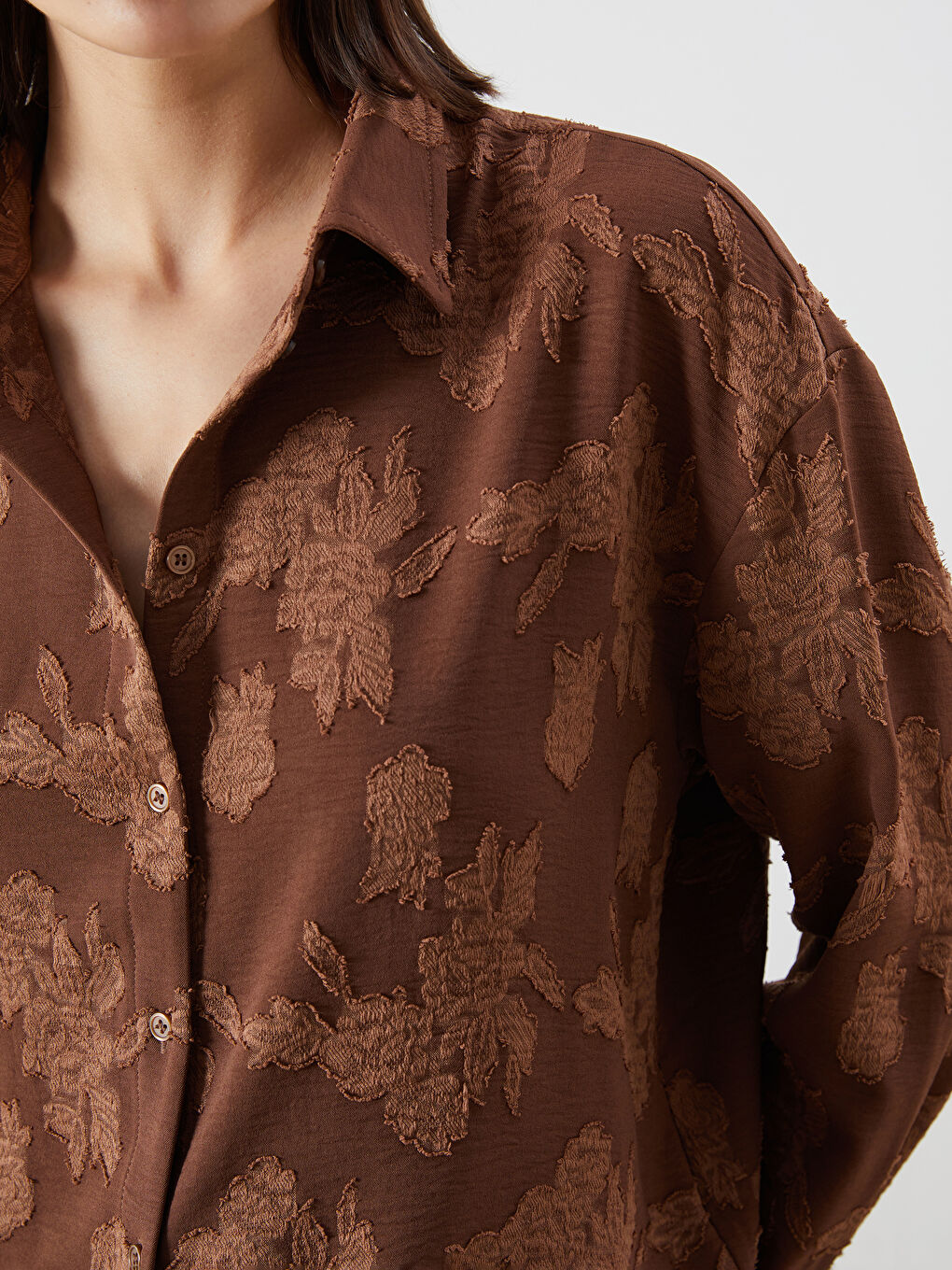 LCW Vision Woman BROWN Shirt -S5RT44Z8-D2N