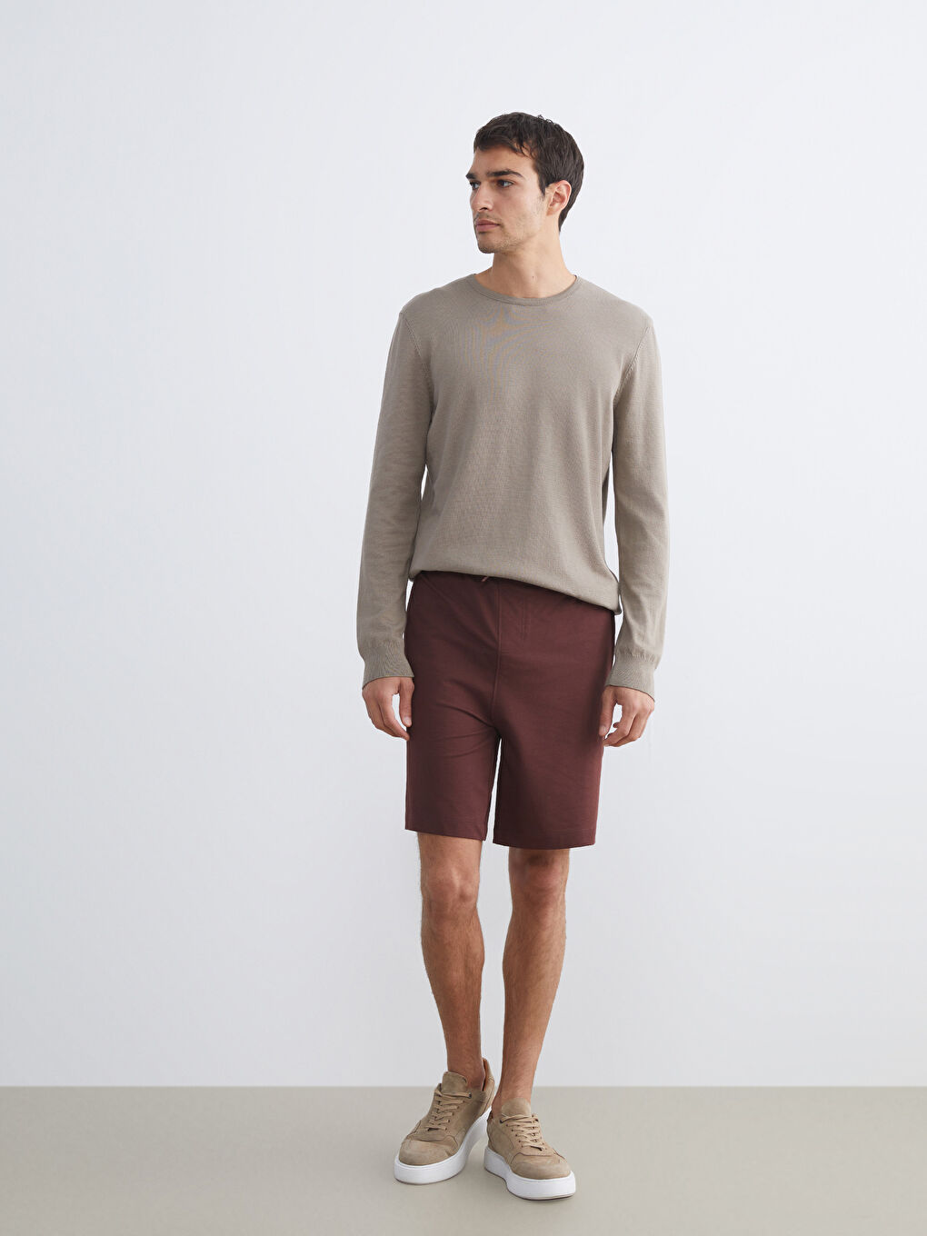 Kahverengi Standart Kalıp Erkek Şort