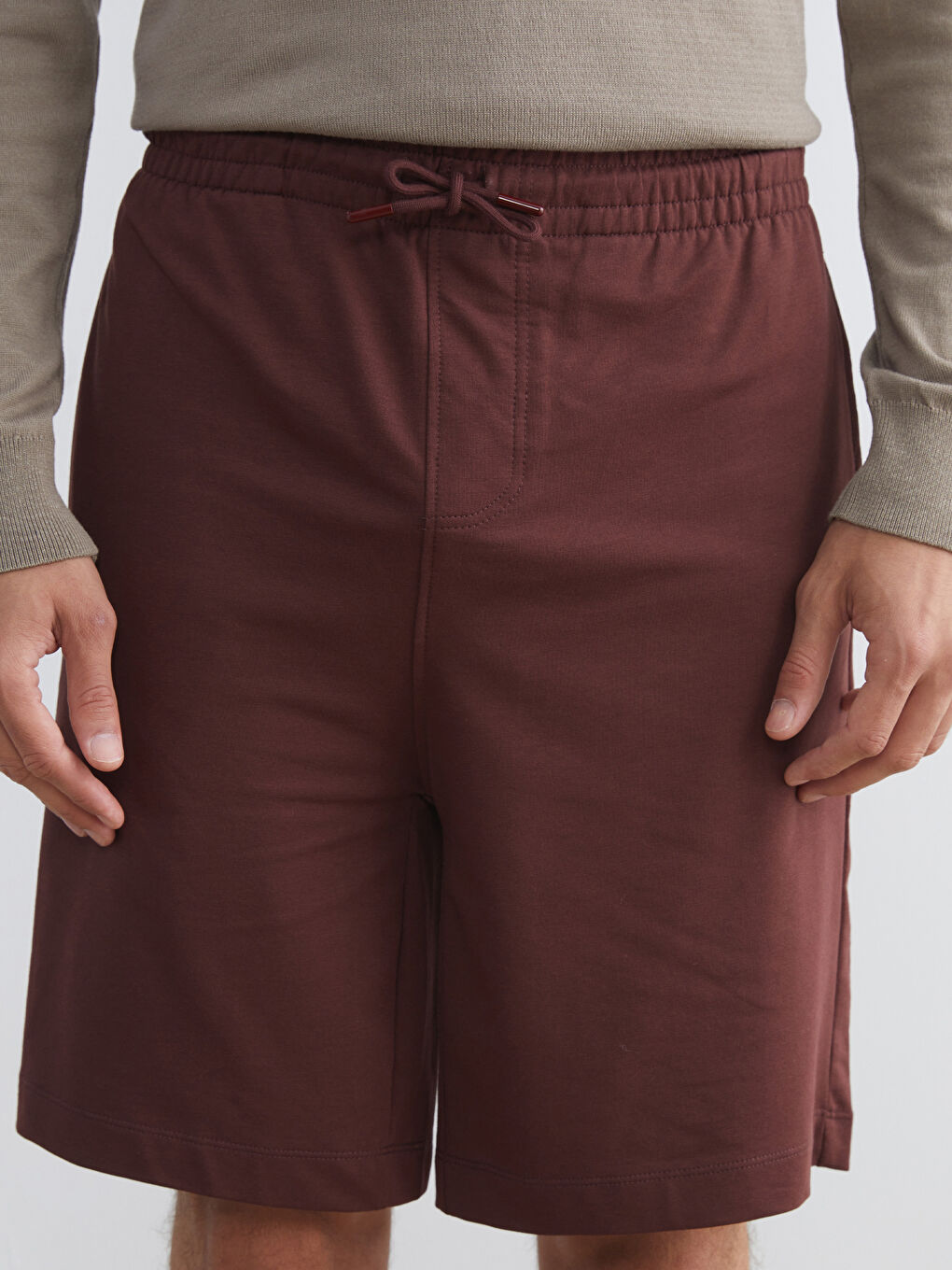 Kahverengi Standart Kalıp Erkek Şort-2